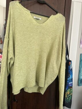 American Eagle Notch Neck Light Green Sweater